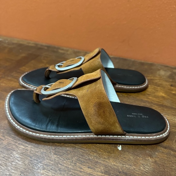 rag & bone Ansley Buckle Thong Suede Sandals women’s size 38 - Picture 13 of 14